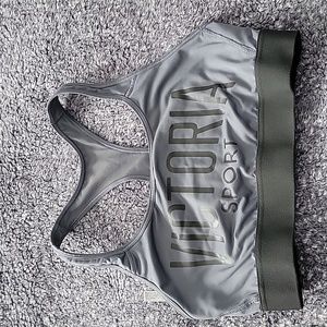 VS sport.  Sports bra.  Medium grey and black